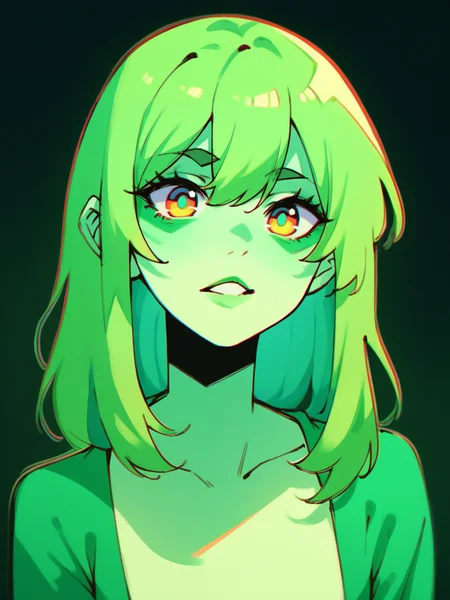 score_9, score_8_up, score_7_up, score_6_up, <lora:st4t1ctvXLP:1> st4t1ctv, chromatic aberration, green theme, 1girl