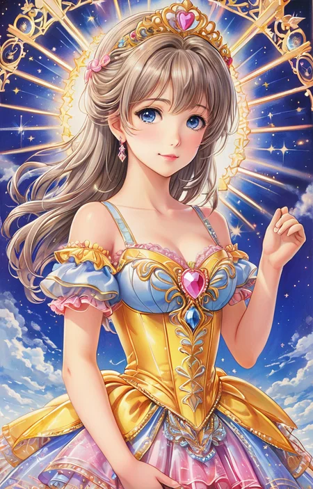 masterpiece,best quality,<lora:tbh375-sdxl:0.6>,illustration,style of Alex Grey portrait of idolmaster cinderella girls,