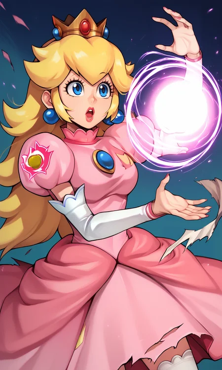 score_9_up, score_8_up, score_7_up BREAK, <lora:Hadouken:1> , Hadouken, (kikoken), pink fireball, energy ball, (((princess peach))), anime style, celshaded, balak, balak style, <lora:Balak_Style:1>, shockwave, action pose, ripped clothing