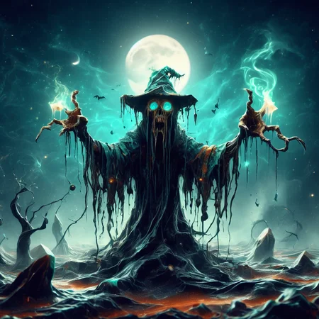 ((realistic,digital art)), (hyper detailed),donmcr33pyn1ghtm4r3xl  male , Senior Angular, African, Turquoise eyes, Unlobed Ears,   Underbite Jaw,  Uneven Forehead,    , Caramel Slicked-back undercut hair, Confusion,, Calling upon the winds with outstretched arms, manipulating the air,  wearing  Wizard's Gown , Enigma Loafers, Alchemist's Bandana, , Transfigure (Enchanted Wood Planks,Ancient Hieroglyphic Plates Convection,Lunar Eclipse,Turbulence,Time compression,Illustrious,Alluring,Illusionary,Vertical lines,Red Spore Print Enigmatic,Illusionary,Magician ,Supersolid,Tetrahedron magic:1.0), Crystal Attunement, Holding crystals to amplify magical energy, Astral Gleam, Celestia Academy of Sorcery, Soapstone stone, Luminescent Deep-Sea Creatures, Wall Washing,  <lora:Creepy_Nightmare-000014XL:1>
