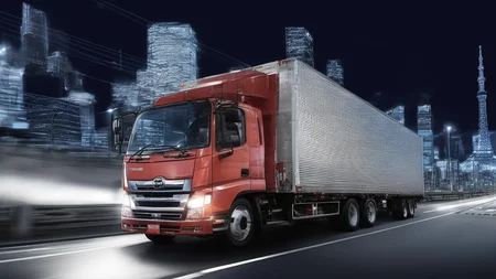 masterpiece,(bestquality),highlydetailed,ultra-detailed,illustration,(driving:1.5),Japanese truck,(nightime),cityscape,Expressway,vehicle_focus,<lora:add-detail-xl:1>,<lora:Japanese_truck_2025.1.1:1>,