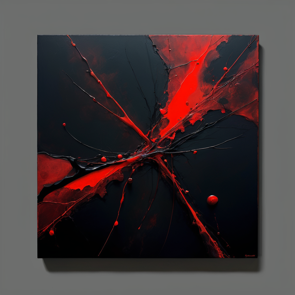 Dark abstractions with hints of red, organic, melancholic <lora:Blanche:0.6>