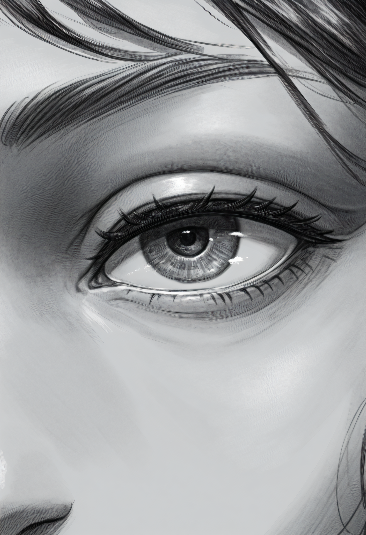 <lora:SketchArt_Epoch_10:1.0>, greyscale, monochrome, sk3tch, solo, 1girl, looking at viewer, eye focus, very awa, masterpiece, best quality, highres, absurdres