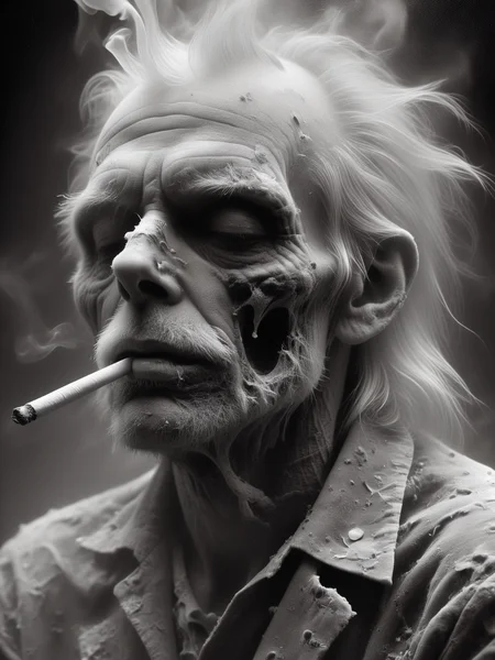 El3ctr0nStyle <lora:ElectronStyleXL:1> beautiful chromosome, masterpiece, high detail, 16k, style of Stephen Gammell, by Francis Bacon, by peter de seve, best quality, in the style of nicola samori, smoking cigarette,