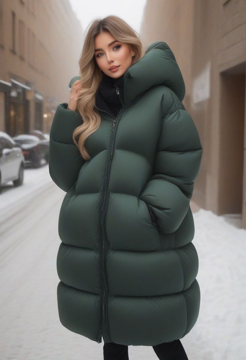 ((((Oversized sherpa padded down coat)))), ((((Oversized sherpa padded puffer coat)))), ((((Oversized sherpa padded winter clothes)))), ((((Very cold)))), ((((feet out of frame)))), city, street, winter, snow, walking, daytime, sun, sunlight, thigh boots, green eyes, tsurime, blonde hair, streaked hair, medium hair, light smile, straight hair, dyed bangs, sidelocks, beanie, eyelashes, eyeliner, Perfect anatomy, masterpiece, high quality, best quality, beautiful lighting, realistic lighting, beautiful eyes, beautiful hair, beautiful face, detailed face, high quality face, realistic background, detailed background, padded cuffs, padded collar, Thick padded cuffs, Thick padded collar, <lora:Collar-SDXL:0.6>, <lora:Cuffs-SDXL:0.6>, <lora:Puffer_Jacket_and_Down_Jacket_-_Extra_Puffy_Jackets:0.4>