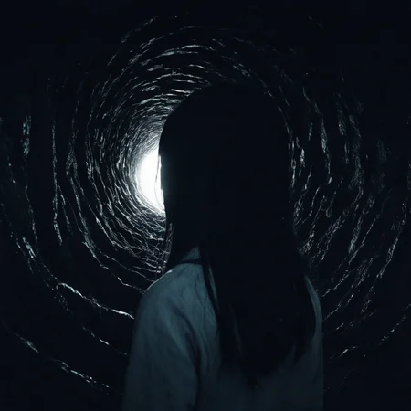 cinematic film still of <lora:Kayako Saeki Sadako Yamamura:1>
Sadako Yamamura a silhouette person standing in a dark tunnel cave with a white light shining through it, from behindsolo,standing,monochrome,from behind,1other,silhouette,dark , pale skin, supernatural, horror film, Japanese, extreme rage, sorrow, cinematic, film, movie, movie still, Ju-On The Grudge movie style, shallow depth of field, vignette, highly detailed, high budget, bokeh, cinemascope, moody, epic, gorgeous, film grain, grainy