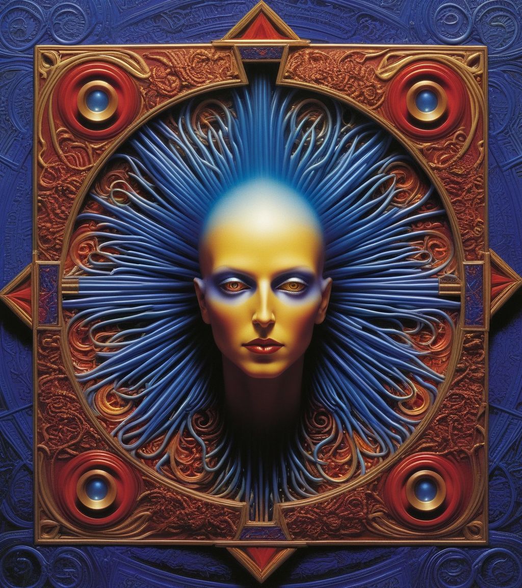 Tool Metal album cover, style by Alex Gray, (write text: "TOOL")