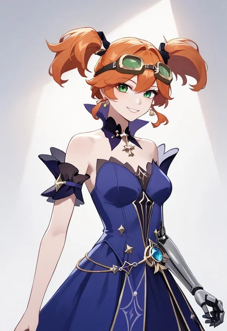 safe_pos, score_9, score_8_up, score_7_up, source_anime,
solo, gaigebl2, orange hair, twintails, short twintails, single mechanical arm, freckles, medium breasts, green eyes, goggles,
Smirk,
<lora:gaigebl2-guy-v1PONYXL:1>
dress, <lora:srrobin.pony:1>