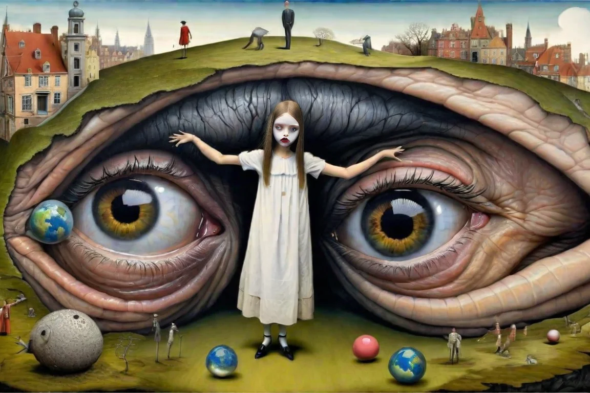 <lora:Surreal_XL:1>, surreal-xl, absurd, bizarre, eerie, fanciful, fantastic and ludicrous, interesting things and people