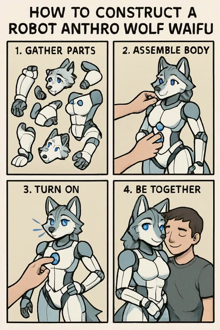 Tutorial: how to construct a robot anthro wolf waifu to be your partner