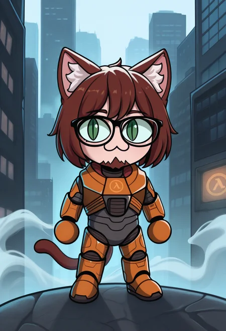 1boy, solo, fog, cityscape,
masterpiece, best quality, <lora:necoarccon-guy90-Illust-LycorisV1:1>, noccen, animal ears, :3, chibi, cat tail, animal ear fluff, slit pupils, <lora:gordonfreeman-hl-richy-v1_ixl:1> gordonfreeman, brown hair, short hair, facial hair, glasses, green eyes, power armor