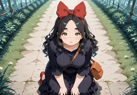 IllusP0s, PonyScores7, source_anime, ah1, IllustriousQual, interesting, exciting, spectacular, wonderful,
BREAK <lora:xl_more_art-full_v1:0.2>, <lora:aesthetic_anime_v1s:0.2>, <lora:EpicF4nta5yXL:0.2>, <lora:detailxl:0.2>, detailxl, <lora:Fant5yP0ny:0.2>, amazing quality, best aesthetic, absurdres, illustration, Volumetric_Lighting, ultra-detailed, very aesthetic, intricate details, best_quality, <lora:Anime_Aesthetic_Wallpaper_StyleIllustriousXL:0.4>, aniwall,
BREAK ((Kneeling with one knee on the ground, head tilted)),
BREAK Stable_Yogis_PDXL_Positives, AS-Adult, <lora:Complicated fantasy portrait - XL Pony V2.0:0.2>, bad-hands-5, <lora:HDA_Detailer:0.3>, <lora:natsumi_style:0.5>, <lora:by_usakun-pony:0.4>, by usakun, <lora:Akina_Bbw_Style_-_PonyXL:0.2>, AkinBw, ((macro shot)),
BREAK 1girl, mature female, (curvy), round-chin, caucasian, <lora:ETO_OC_Illustrius:0.5>, eto_oc, skindentation, (plump), thick thighs, wide hips, busty, voluptuous, <lora:venus body PonyXL:0.3>, <lora:shinyskin2:0.2>, glistening skin, HDA_FatGirlXL, round ass, large breasts,
BREAK ((<lora:witch-kiki-cosplay-ponyxl-lora-nochekaiser:0.8>, witch kiki cosplay, kiki (majo no takkyuubin) (cosplay), bag, black dress, bow, bow hairband, cosplay dress, hairband, long dress, red bow, red hairband, shoulder bag, sleeves past elbows)),
BREAK (curly hair), long hair, (black hair:1.4), (parted hair:1.7), messy hair, kinky curls, <lora:hairdetailpxl:0.2>, hairdetailpxl,
BREAK (half green and brown eyes), (colorful eyes), (multicolored eyes), (downturned eyes:1.4), <lora:expressive eyes:0.2>, expressive eyes, <lora:eyedetailpxl:0.2>, eyedetailpxl, <lora:Eyes_High_Definition:0.2>, EyesHD, (round face:1.2), (thick eyebrows:1.3), (plump face), <lora:Round_face:0.2>, lips,
BREAK ((Hateful, Distressed expression)), <lora:Expressive_H:0.2>, Expressiveh, <lora:Emotional_Anime_Expressions_PonyXL_Concept:0.2>, emotional, <lora:Best_Facial_Expression_LoRA_PONY:0.2>, looking at viewer, <lora:Detailed expressive EXEV style -XL Pony V1.0:0.2>, FaceDetail, <lora:Best_Facial_Expression_Helper_XTREME_ILLU:0.4>, kaogei,
BREAK (((Mind Control, The ability to influence or control the actions of others, often requiring deep concentration and emotional connection))), <lora:Background Detailer - SDXL:0.8>, 4k, 8k, Ultra HD, Masterpiece, Best quality, Detailed background, <lora:Add_more_details_V2_XLpony:0.4>, full_details, <lora:background-type1:0.4>,