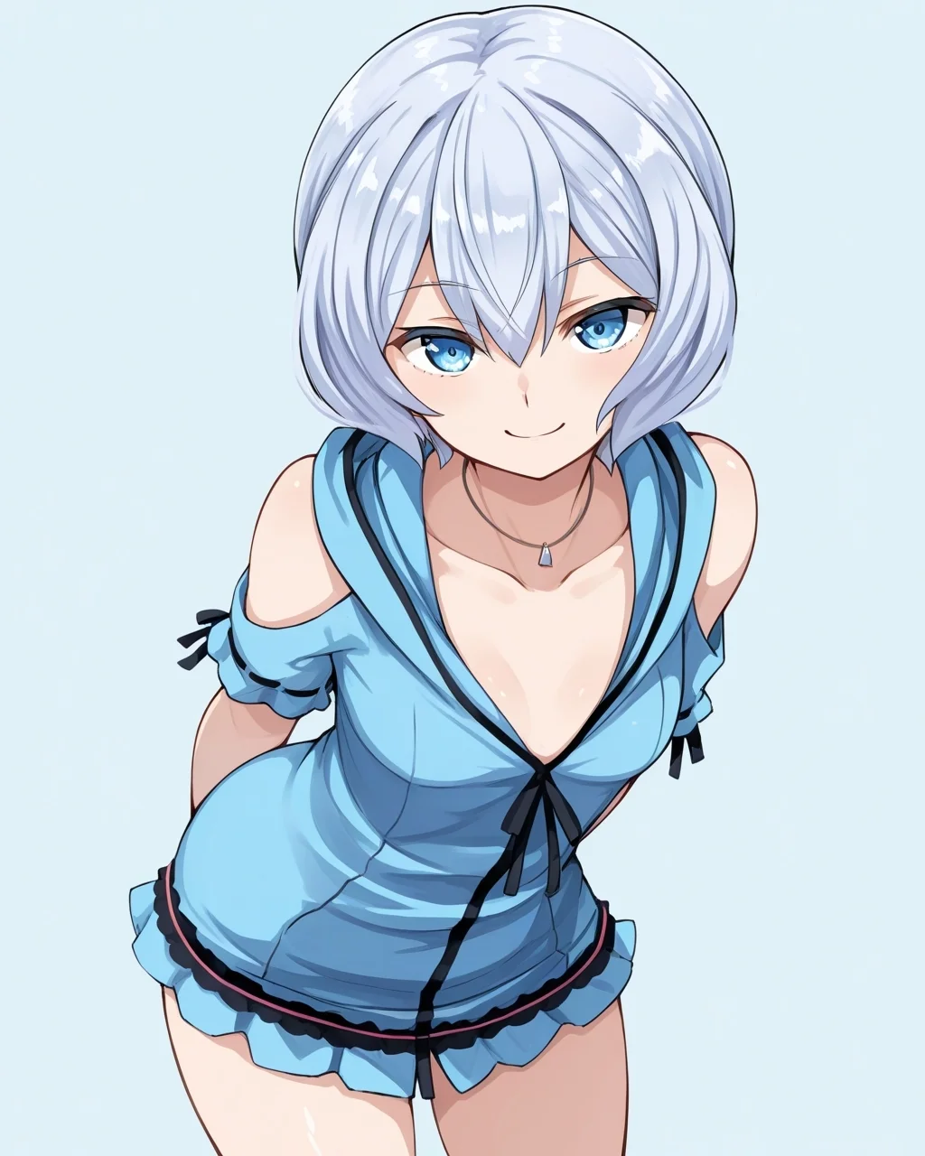 masterpiece, best quality, highres, simple background, looking at viewer, smile,
1girl, kijima_shia, shia_hoodie,
<lora:kijima_shia_il_v1:1>
