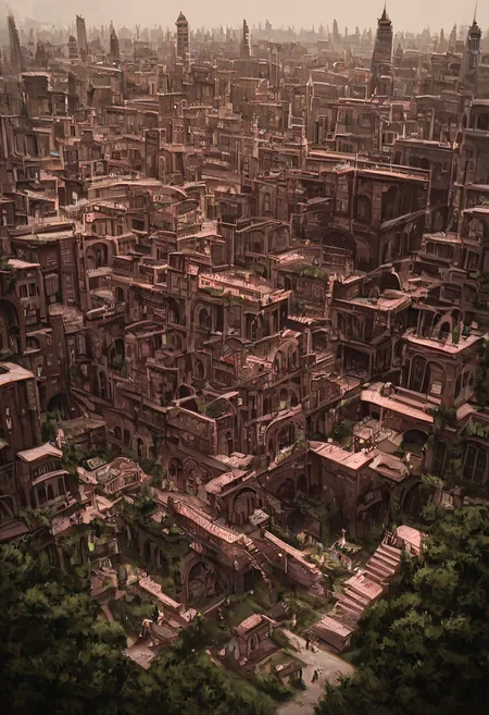 score_9, score_8_up, score_7_up, high quality humans body,
walked humans, humans on strairs, humans,
crazystair, multidimensional stairs labyrinth, mdsl, outdoors, no humans, window, building, scenery, stairs, city , towers, grass, fog