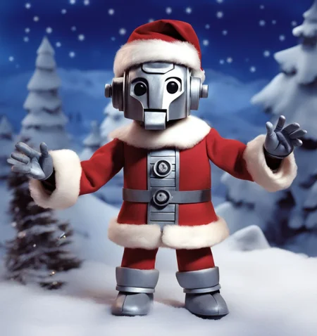Cyberman santa ClaymationX  <lora:SDXL-ClaymationX-Lora-000002:0.8>