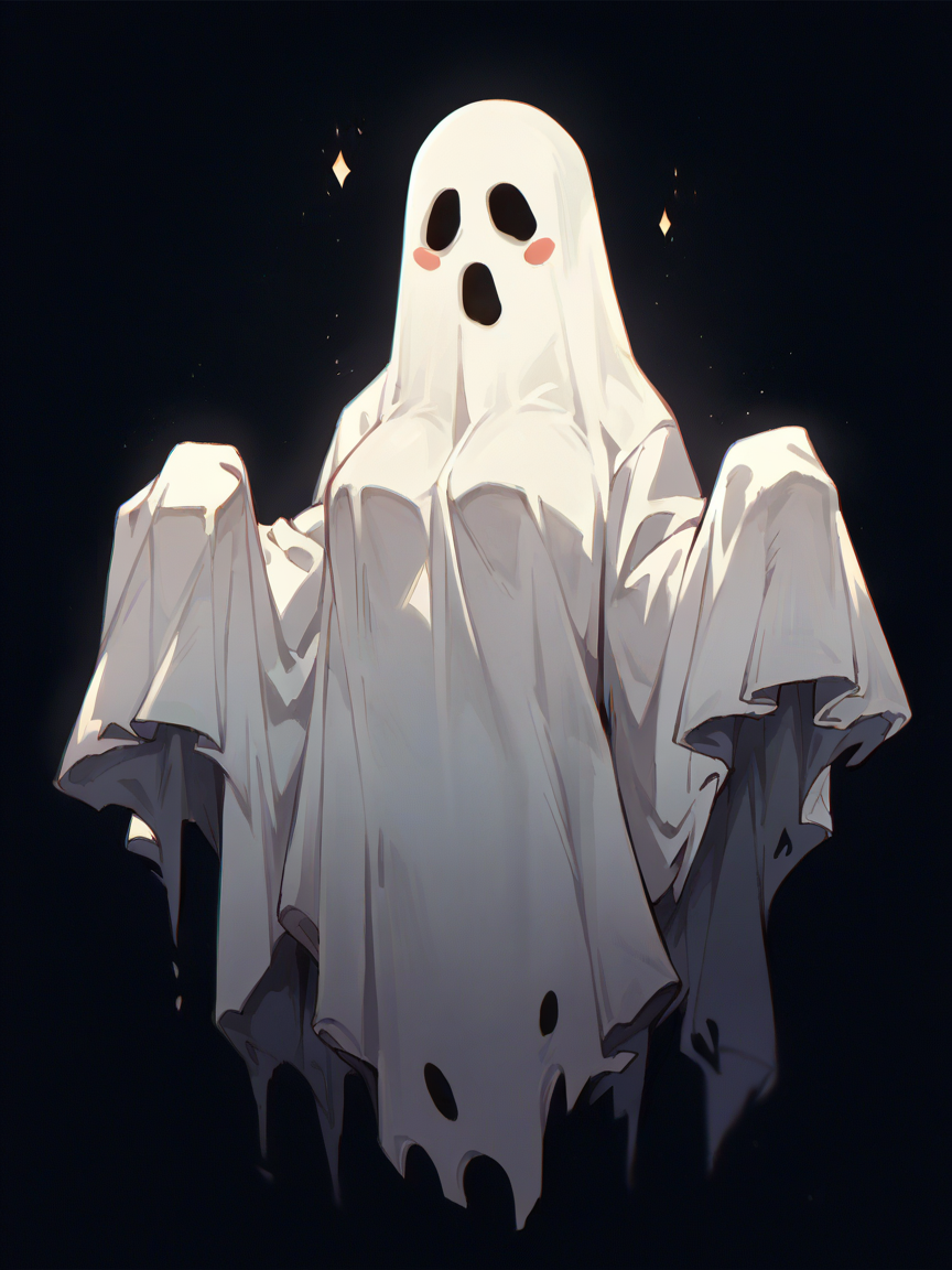 score_9, score_8_up, score_7_up, score_6_up, score_5_up,  <lora:sheetghostXLP:1> sheet ghost, solo, ghost costume, 1girl, black background