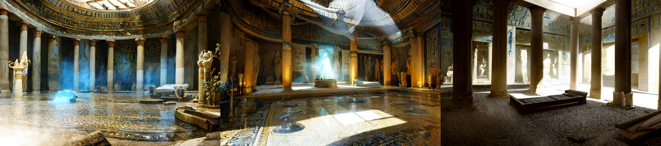 (otherworldly, otherworldly atmosphere, otherworldly appearance), highly insanely detailed, masterpiece, top quality, best quality, highres, 4k, 8k, RAW photo, ((ancient egyptian theme:1.2)), Hong Kong structure, structure, 
(mystical theme), mystical gatmosphere, arcane sanctuaries, otherwordly aura, 
(long_hair, long hair, random colors hair, glowing hair, hair over one eye, long messy hair), 
(eyelashes, eyeliner, eyeshadow, eyelashes, long eyelashes), 
collar, earrings, jewelry, necklace, armlet, 
tentacle, (underwater), nsfw, 
Homestay, Resort, (Guest House:1.1), 
building, structure, swirling energy, 
action pose, 
drunk, 
high-heels, 
reflection, reflective floor, 
shawl, 
abandoned building, shopping mall, overgrown with vegetation, [volumetric fog], cinematic lighting, colorful, colourful, 
belly bottom, erotic lingerie, 
((dune)), steep, sandhills, 
HDR, ((photorealistic)), professional light, cinematic lighting, fashion photography, ambient lighting, face lighting, <lora:detail_slider_v4:1>, Fantasy picture, OverallDetail, ancient roman room with a statue and candles in it and a bed in the middle of the room with a blue blanket on it and a blue blanket on the floor, RomInt, <lora:RomanInterior-10:0.8>, epiCPhoto, (fantasy world)