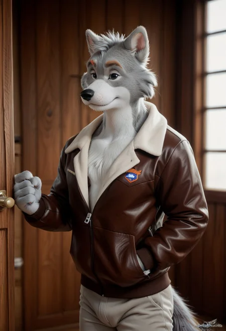score_9, score_8_up, score_7_up, score_6_up, score_5_up, score_4_up, photorealistic, realistic, masterpiece), furry male, detailed face, detailed eyes, detailed hair, detailed fur, solo, WB_SketchV1
BREAK
Ace_London, Anthropomorphic Canine, Animal ears, erect ears, Grey fur, white markings, orange eyebrows, thick eyebrows, black eyes, black nose, leather jacket, flight jacket, fleece-lapel, grey pants, brown leather boots, tail
<lora:DetailedEyes_V3:1>