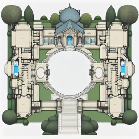 detailed top-down floorplan of a large mansion with a courtyard, high resolution<lora:floorplans-prod-e-000012:1>