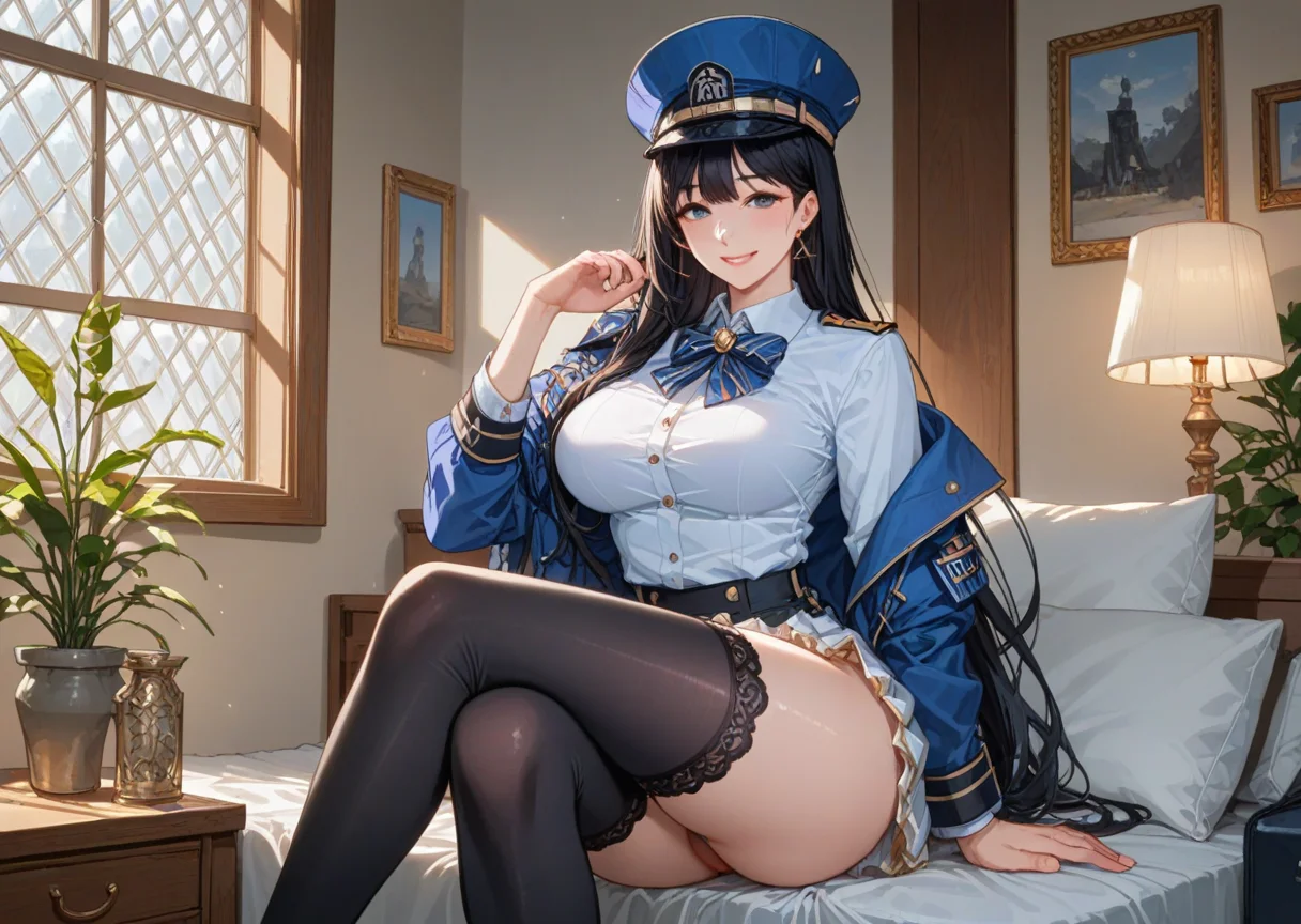 score_9, score_8_up, score_7_up, best quality, masterpiece, source_anime, BREAK
<lora:Expressive_H:1> Expressiveh
1girl., black hair, hat, long hair, thighhighs, , black thighhighs, uniform, shirt, white shirt, breasts, skirt, thighs, jacket, jacket on shoulder, smile <lora:diesel:1>, playing with jewelry, playing with jewelry with a flirtatious smile, adding a touch of glamour and allure