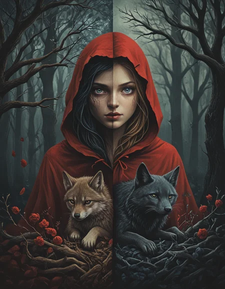 novuschroma69 split dichotomy little red riding hood <lora:novuschroma69 split:1.25> <lora:sdxl_lightning_8step_lora:1>