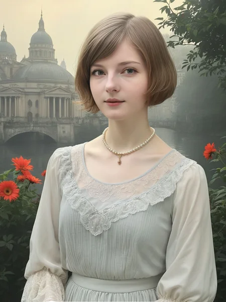 realistic,photo,
<lora:Ella_Freya_v1_biglust:1>ellfrya,adult,light clothes
buldings,flora,art by Tom Bagshaw,rating_safe,best quality,masterpiece, best quality,, rating_safe