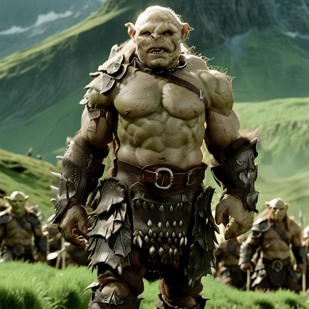 Orc1024, an orc, full body, in the lord of the ring movie still, highly detailed, photography, ultra sharp, film, bokeh, professional, 64k  <lora:Orc1024:0.8> <lora:add-detail-xl:1.5>