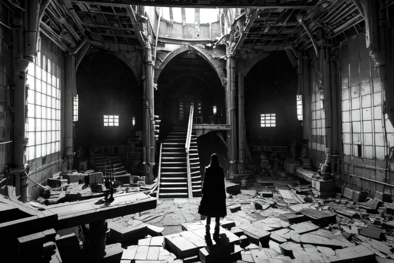 highly insanely detailed, masterpiece, top quality, best quality, highres, 4k, 8k, RAW photo, (very aesthetic, beautiful and aesthetic),  
tsutomu nihei,nihei_tsutomu,blame!,blame gakuen!,abara,TNstyle,sidonia_no_kishi,(mausoleum,sidonia \(ship\),hangar,tower,city ruins,giant room,space,spacecraft,megastructure in background,stairs,lab,deep horizon), 
<lora:ABARA:0.6>, 
(1girl:1.3), 
solo focus, 
Bathhouse,Steam-filled chamber with a sunken bathing pool lined with tiles,shelves stacked with aromatic oils and perfumes,woven baskets for towels,flickering oil lamps,and intricate tile mosaics depicting scenes of daily life,a colorful background,(color splash background,psychedelic color background,tie-dye color background),âââ