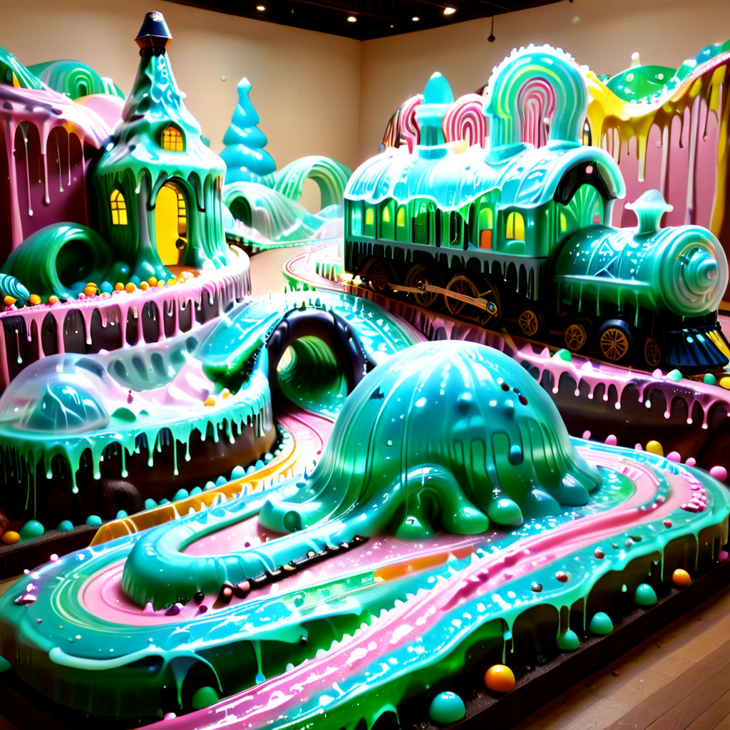 embedding:lazympos a gelatinous slime train chugging through a melted candyland, tracks made of licorice goo, gumdrop hills quivering, lollipop trees dripping syrup slime, sl1m3d, slime-morph, whimsical style <lora:Slime_Morph_V4:1.0000000000000002> <lora:TrendCraft_The_Peoples_Style_Detailer-v2.1A-3_12_2025-SDXL:0.20000000000000004>