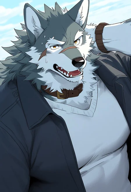 wolf, animal ears, furry, male, bara