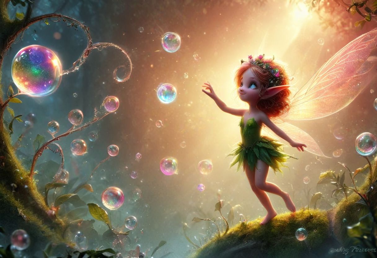 rising fire bubbles, glass, cute faeries, dancing, flying, brunette, blond, ginger, (((title saying : "MAGIC TESTEUSES")))