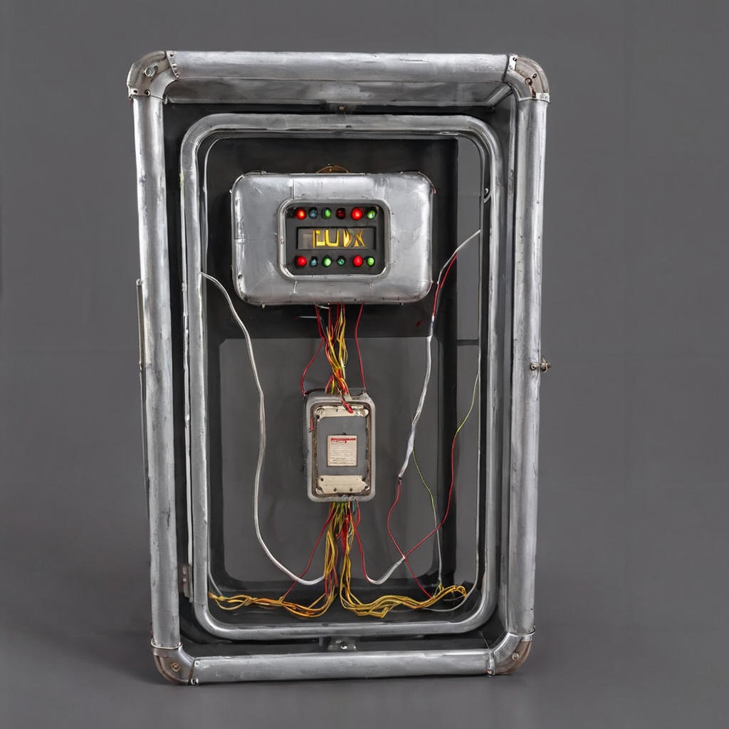 <lora:Everly_Heights_Prop_Generator:1> a flux capacitor from back to the future