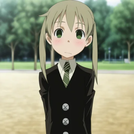 <lora:last:0.8>, makaa  girl, makaa, girl, 1girl, park background, blurry background
