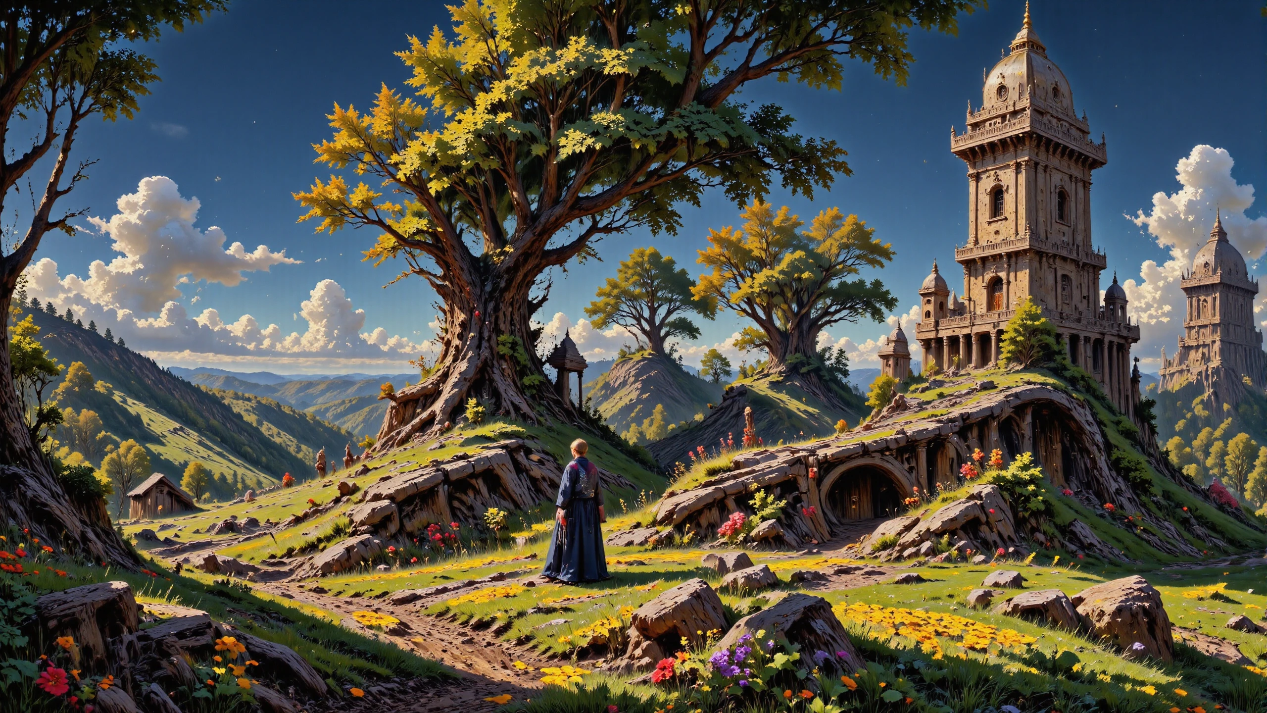 (bell tower:1.3),  beautiful (Russian) fantasy landscape,  morning, woman, intricate, very detailed, sharp, colorful, <lora:Hand v2:1> <lora:Anti-Blur:1> <lora:Insane Detail Slider:0.5>   <lora:Flux.1_Turbo_Detailer:0.6> <lora:flux-photo-transparent_Alpha_1.0:0.8> <lora:flux.1_lora_flyway_Epic-detail_v2:0.6> <lora:Painterly01b_CE_FLUX_AIT:0.8> pntrlyCE_style, <lora:VividlySurreal:0.8>, <lora:FluxMythP0rtr4itStyle:0.8> mythp0rt