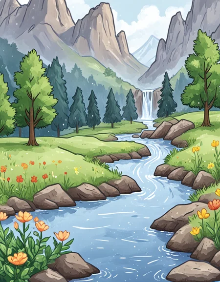 novuschroma57 style cartoon Clear Weather in the Valley <lora:sdxl_lightning_8step_lora:1> <lora:novuschroma57 style_detail:1>