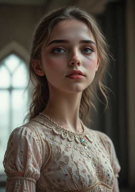 midjourneyv6.1, score_9, score_8, score_7, A teenage girl, (4k, RAW photo, best quality, perfection style, 50mm, depth of field, ultra high res:1.1),(intricate, photorealistic, low angle, cinematic-shot, masterpiece, ultra-detailed:1.1). Her makeup makes her look mature in a slim dress.<lora:lora\aidmaMidjourneyV6.1-v0.1.safetensors:0.5:0.5><lora:lora\DetailedEyes_V3.safetensors:0.5:0.5><lora:lora\Derelict_Faces_e31.safetensors:0.8:0.8>