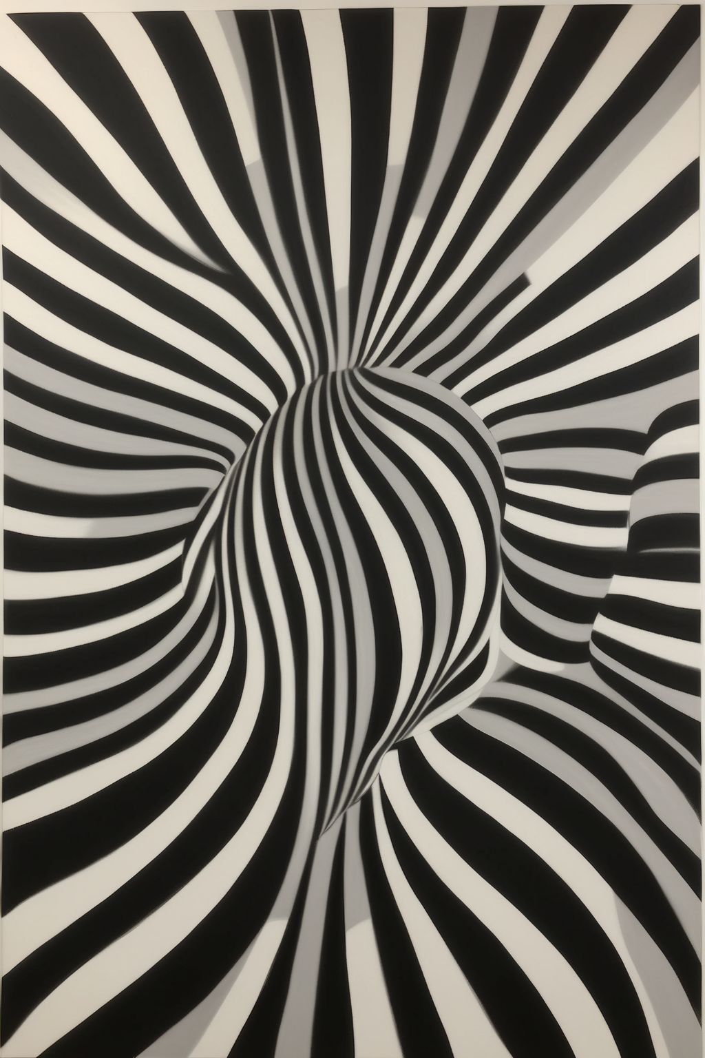 <lora:Op Art:1>Op Art - a black and white painting in the style of bridget riley
