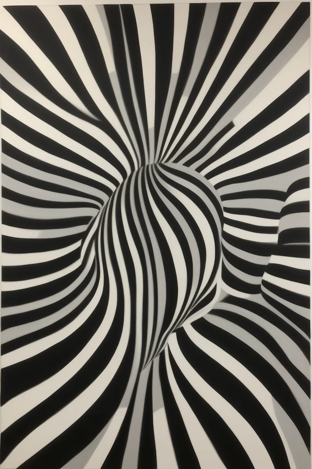 <lora:Op Art:1>Op Art - a black and white painting in the style of bridget riley