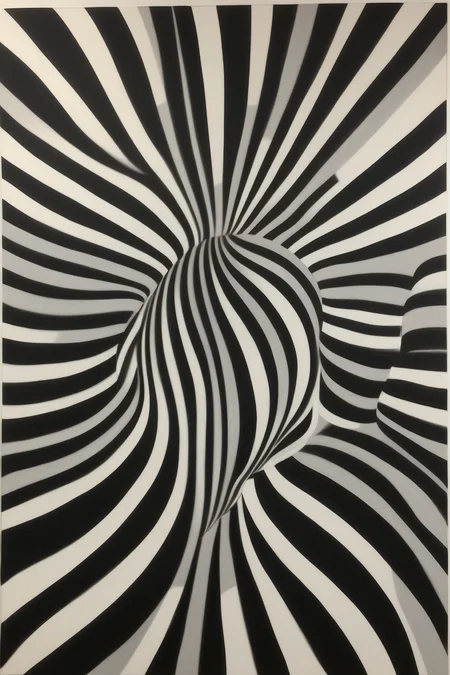 <lora:Op Art:1>Op Art - a black and white painting in the style of bridget riley