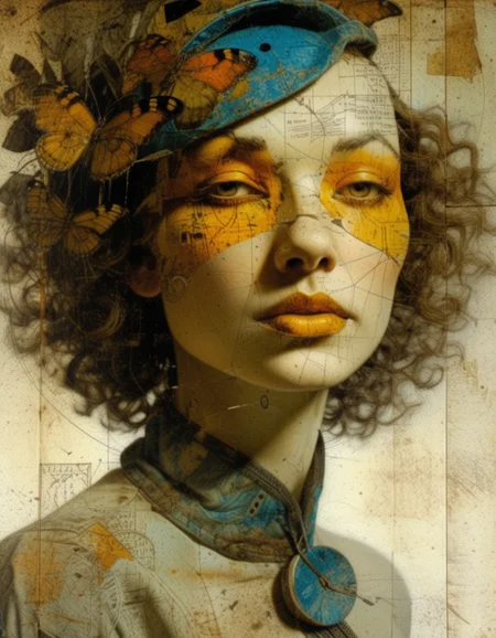 Portrait by DorotaPietrowiak, A quintessential creation by dave mckean featuring a woman<lora:Dorota_SDXL_Test:1.2>