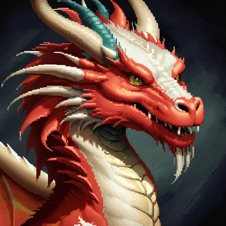 dosvga style,portrait of a mighty dragon <lora:dosvgaSDXLlr4-000007:1>