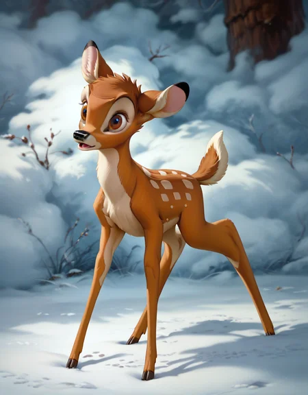 score_9, score_8_up, score_7_up, score_6_up,
bambi, young, adult, no horns, deer, solo, ((Four legs,)) hyperdetailed, detailed fur
<lora:add-detail-xl:0.8><lora:Bambi:1>  <lora:Furry Enhancer 6.1:0.8>
