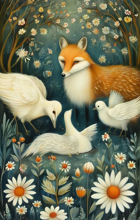 masterpiece,best quality,<lora:tbh148-sdxl:1>,illustration,style of Amanda Clark, animals