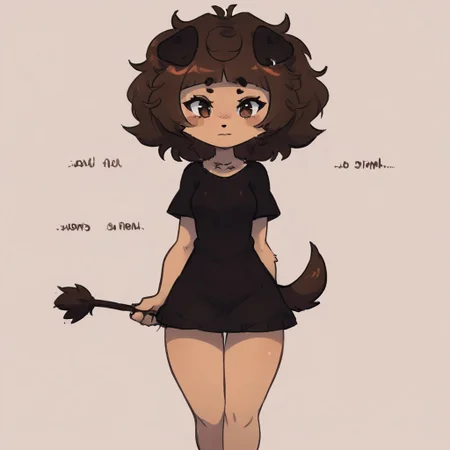 mimi typh, mimi, human dog, furry, brown hair, light brown fur, floppy dark brown ears, brown tail, small dark brown blush