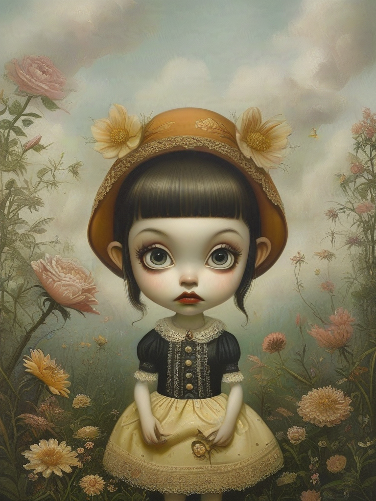 masterpiece,best quality,portrait of boy,Style of Mark Ryden,digital painting,<lora:tbh76-sdxl:1>,