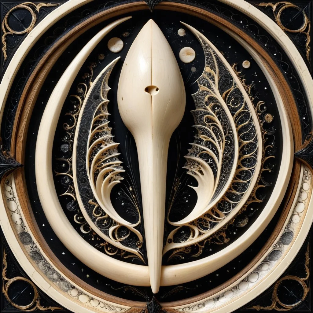 lazypos, made out of, ebony, ivory, scrimshaw, bone carving, black and white contrast, bone and wood textures, elegant and surreal design, ultra-luxury aesthetic, hyper-realistic reflections, aerodynamic shape, dramatic studio lighting, futuristic yet classical fusion, sdxl style, highly reflective surfaces
