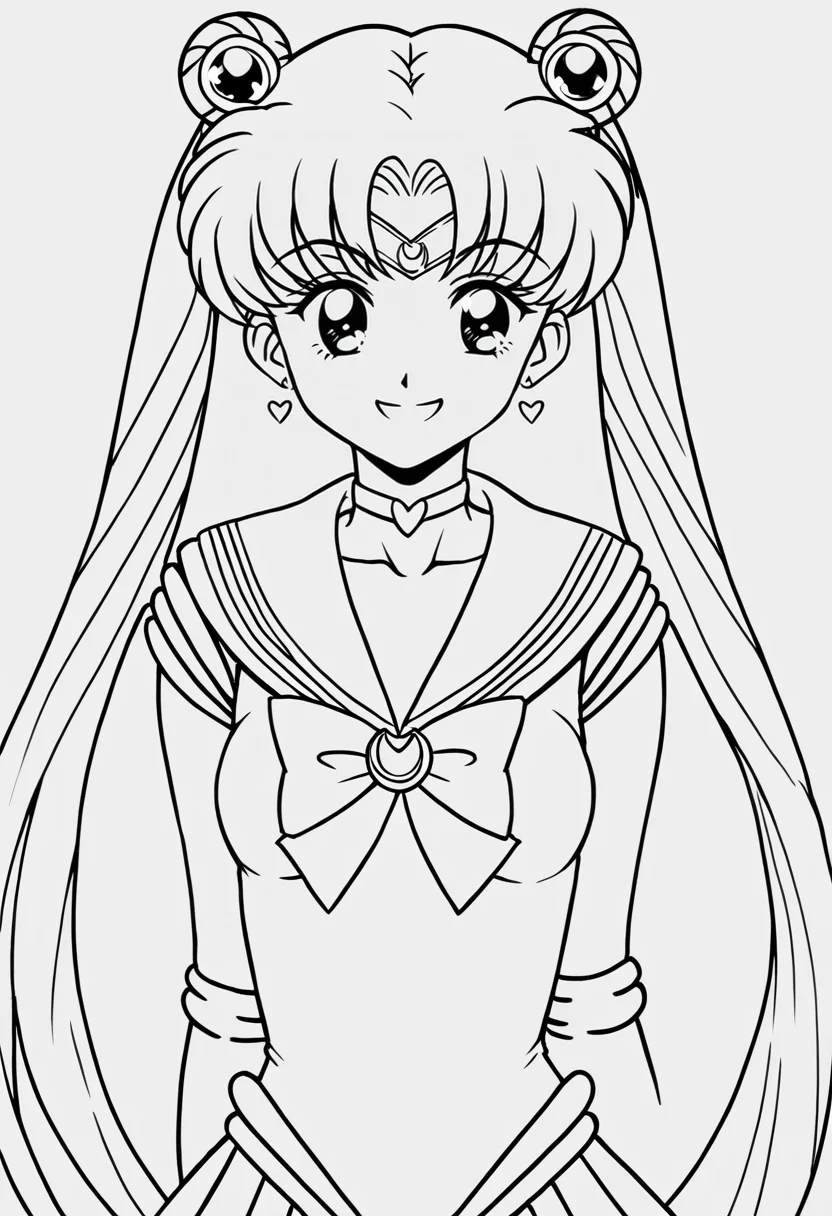 lineart, 1girl, <lora:LineArtF:0.85> small breasts, sailor moon, smile, upper body,
(simple background),