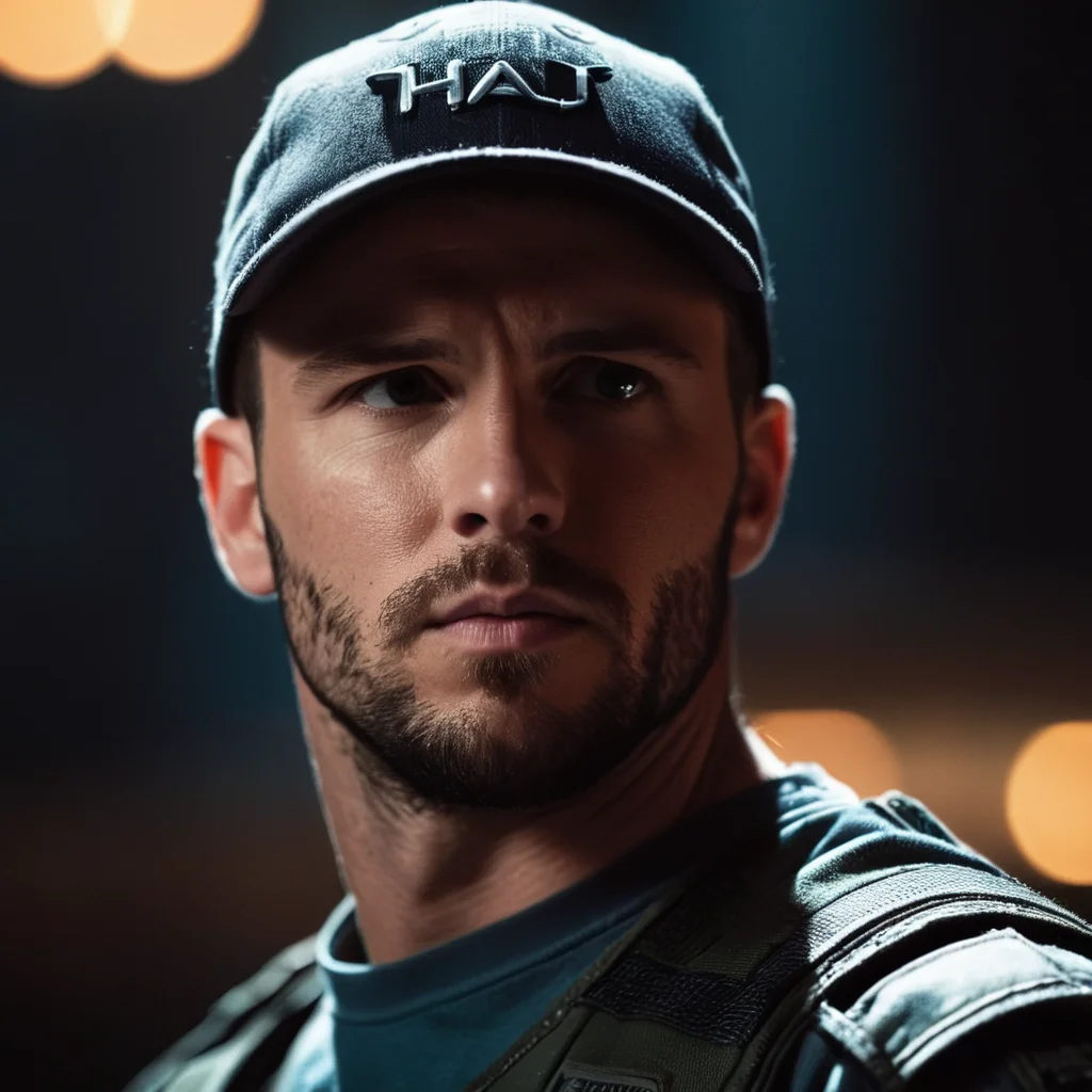 cinematic film still of <lora:add-detail-xl:1>0
<lora:detailed:0.3>
<lora:perfection style:0.3>
<lora:xl_more_art-full_v1:0.3>
<lora:halo style:0.9>
a man with a baseball cap on looking at something,solo,1boy,hat,closed mouth,male focus,profile,facial hair,letterboxed,portrait,beard,realistic,bandana,manly , cinematic, filmic, dramatic light, sci fi, action themed, futuristic, halo style, shallow depth of field, vignette, highly detailed, high budget, bokeh, cinemascope, moody, epic, gorgeous, film grain, grainy