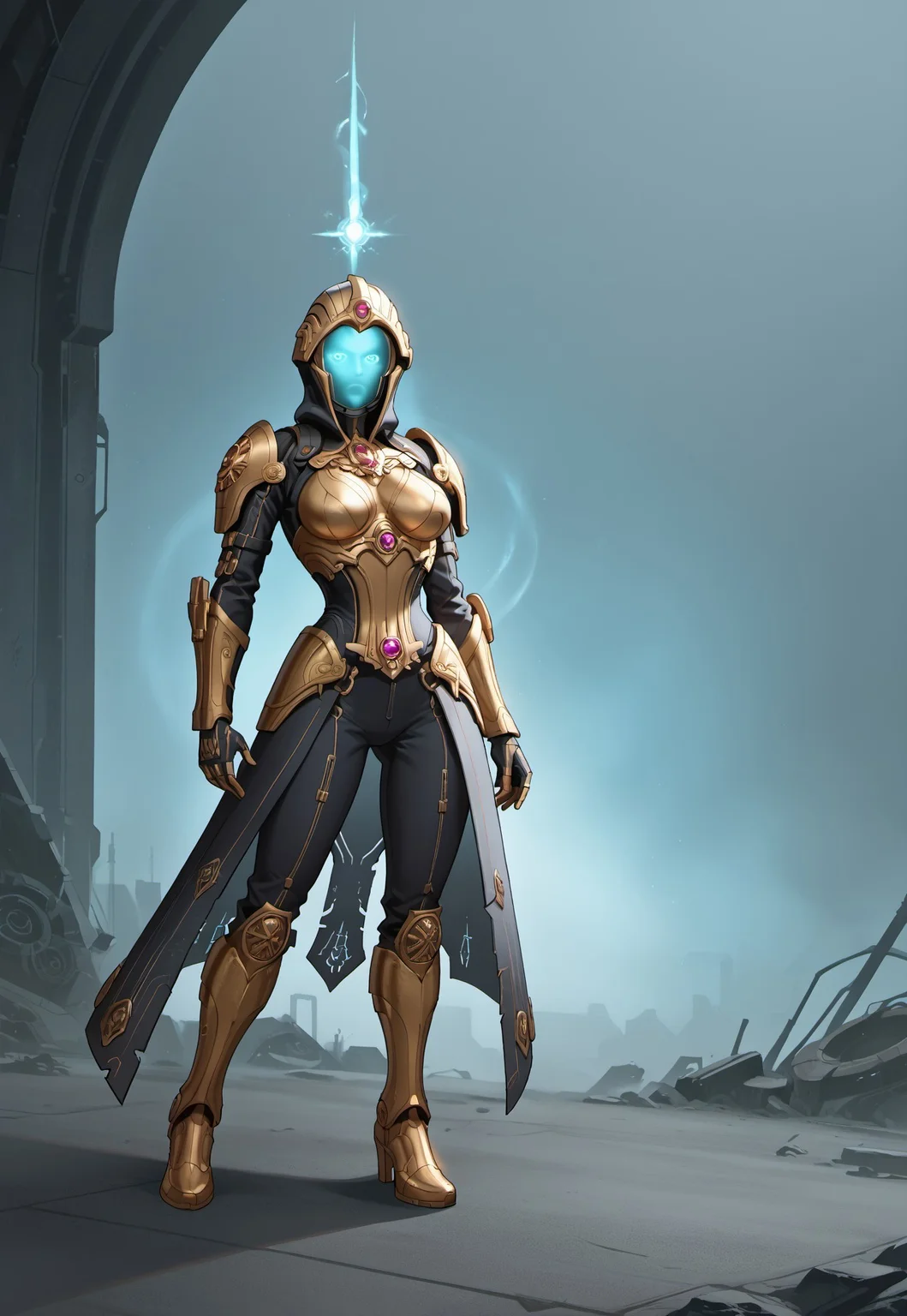safe_pos, safe_pos, score_9, score_8_up, score_8,source_anime, A towering alien warrior stands in the shadows, exuding an aura of raw power and deadly precision. Its biomechanical armor, sleek yet menacing, is adorned with glowing energy veins pulsing in an eerie neon hue. Its elongated helmet, featuring a sharp, intricate design, conceals a face unknown to mortals, while its piercing, luminescent eyes glow like twin burning stars. Arcane symbols and battle scars are etched into its armor, telling tales of countless battles across galaxies. In its hands, it wields a high-tech, futuristic weapon—an elegant yet brutal fusion of energy and steel, humming with lethal potential. The environment around it is a dystopian battlefield, littered with remnants of fallen foes and illuminated by flickering alien glyphs. Swirling mist and electric storms crackle in the distance, framing the warrior in a scene of pure chaos and dominance. It stands motionless yet poised, a silent harbinger of destruction, a legendary Warframe forged for war.detailed eyes,anime-style, ultra-detailed, vibrant colors, high-quality shading, semi-realistic lighting,solo focus, european style, Expressiveh,easynegative