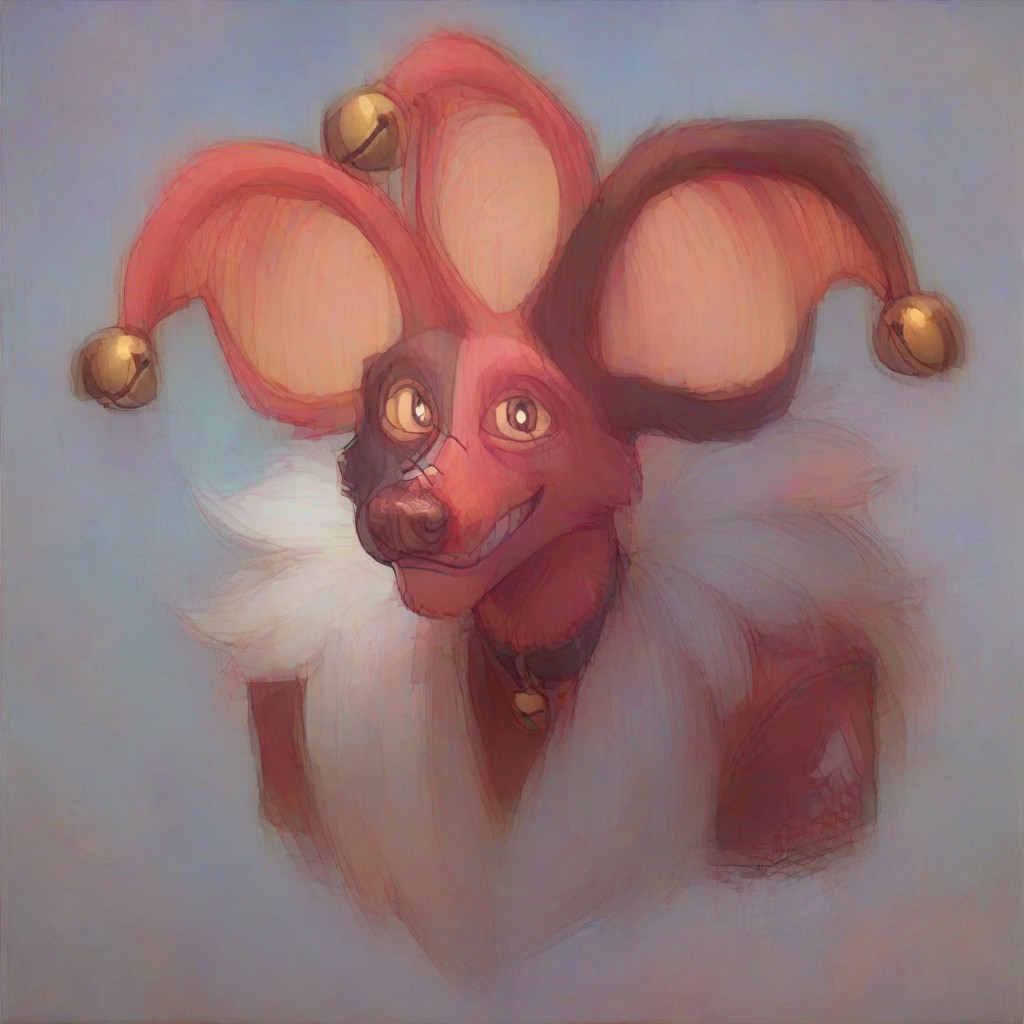 score_9, score_8_up, score_7_up, score_6_up, score_5_up, score_4_up, source_cartoon BREAK HyeheheMSMXL, red body, stitches, neck fluff, white neck fluff, 3 ears, jingle bells, jingle bells on ears, 1 jingle bell per ear, orange inner ears, yellow sclera, brown eyes, brown nose, sharp teeth, canine snout, white spade symbol on arm, spade symbol, white diamond symbol on thigh, red and white jester shoes, looking at viewer, smiling, happy, closed mouth, bust, pfp, cartoon, art by raytrac3r, toony, white pupils, digital media, thick lines, high contrast, vector BREAK best quality, 4k, 8k, 10k, 32k, HD, UHD, absurd quality, uploaded on DeviantArt